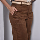 Calça Feminina Suede - Marrom