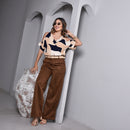 Calça Feminina Suede - Marrom
