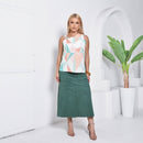 Blusa Feminina Regata  Estampada em Viscolinho Alça Trabalho Casual M G GG