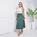 Saia Midi em Suede - Verde