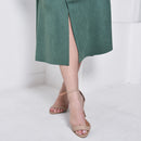 Saia Midi em Suede - Verde