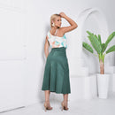 Saia Midi em Suede - Verde