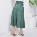 Saia Midi em Suede - Verde