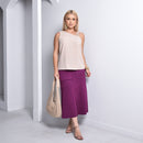 Saia Midi Feminina Suede - Uva