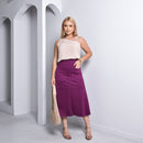 Saia Midi Feminina Suede - Uva