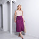 Saia Midi Feminina Suede - Uva