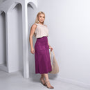 Saia Midi Feminina Suede - Uva