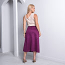Saia Midi Feminina Suede - Uva