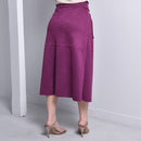 Saia Midi Feminina Suede - Uva