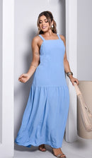 Vestido Longo Plus Azul