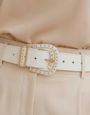 Cinto Feminino Com Fivela Em Detalhes Dourados Casual Gringa