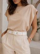 Cinto Feminino Com Fivela Em Detalhes Dourados Casual Gringa