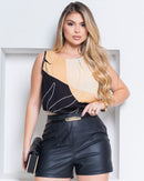 Shorts em Couro