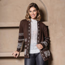 Cardigan de Tricô - Marrom