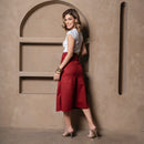 Saia Midi Suede  Bordô