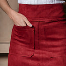 Saia Midi Suede  Bordô