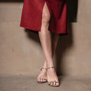 Saia Midi Suede  Bordô