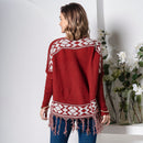Blusa Poncho de Tricô - Vermelho