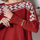 Blusa Poncho de Tricô - Vermelho