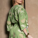 Vestido Longo Feminino Estampado Manga Ampla