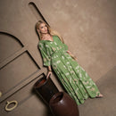 Vestido Longo Feminino Estampado Manga Ampla