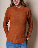 Blusa De Frio Feminina Manga Longa De Trico Detalhes de Lacinho