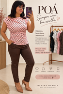 Blusa Feminina Poá com Decote Drapeado e Detalhe no Ombro