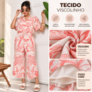 Macacão Feminino Pantacourt em Viscolinho Estampado