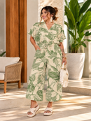 Macacão Feminino Pantacourt em Viscolinho Estampado