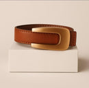 Cinto Feminino Fivele Dourado Aço Escovado