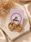 Brinco Dourado Trio de Argolas