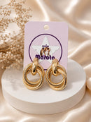 Brinco Dourado Trio de Argolas