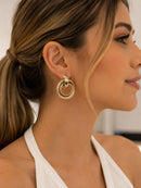 Brinco Dourado Trio de Argolas