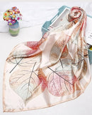 Lenço de Cetim Estampado 90x90 – Pêssego