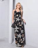 Vestido Longo Estampado Feminino Alça M ao GG Verão Preto