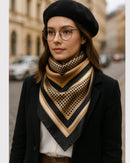 Lenço de Cetim Estampado 90x90 – Pêssego