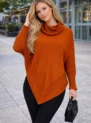 vestido de tricô estampado marrom