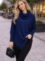 poncho bico feminino capa tricô gola punho casaco inverno