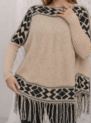 blusa poncho de tricô