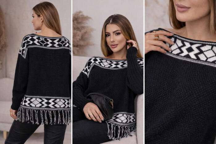 blusa poncho de tricô blusa poncho de tricô