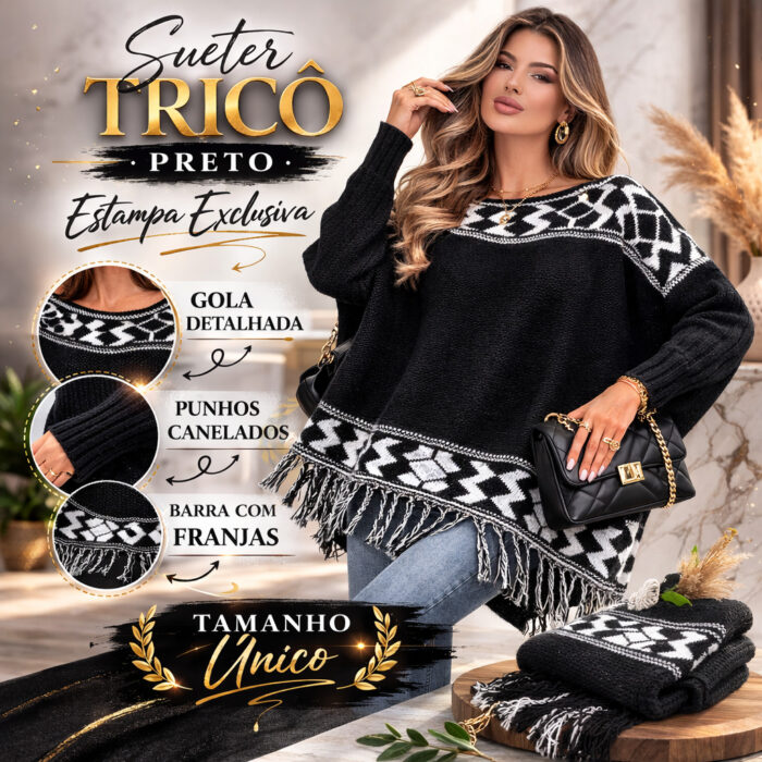 blusa poncho de tricô blusa poncho de tricô