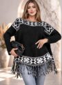 blusa poncho de tricô