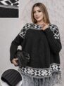 blusa poncho de tricô