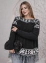 blusa poncho de tricô