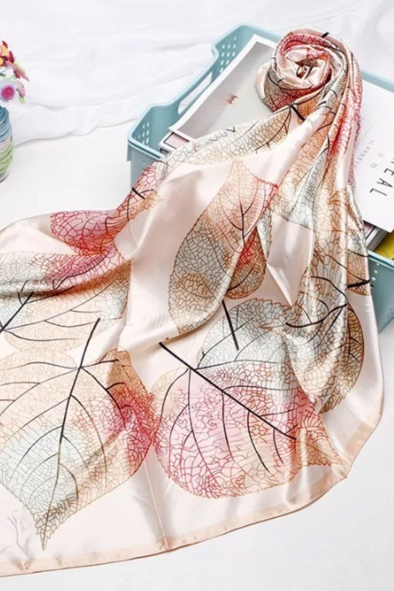 lenço de cetim estampado 90x90 – preto e marrom