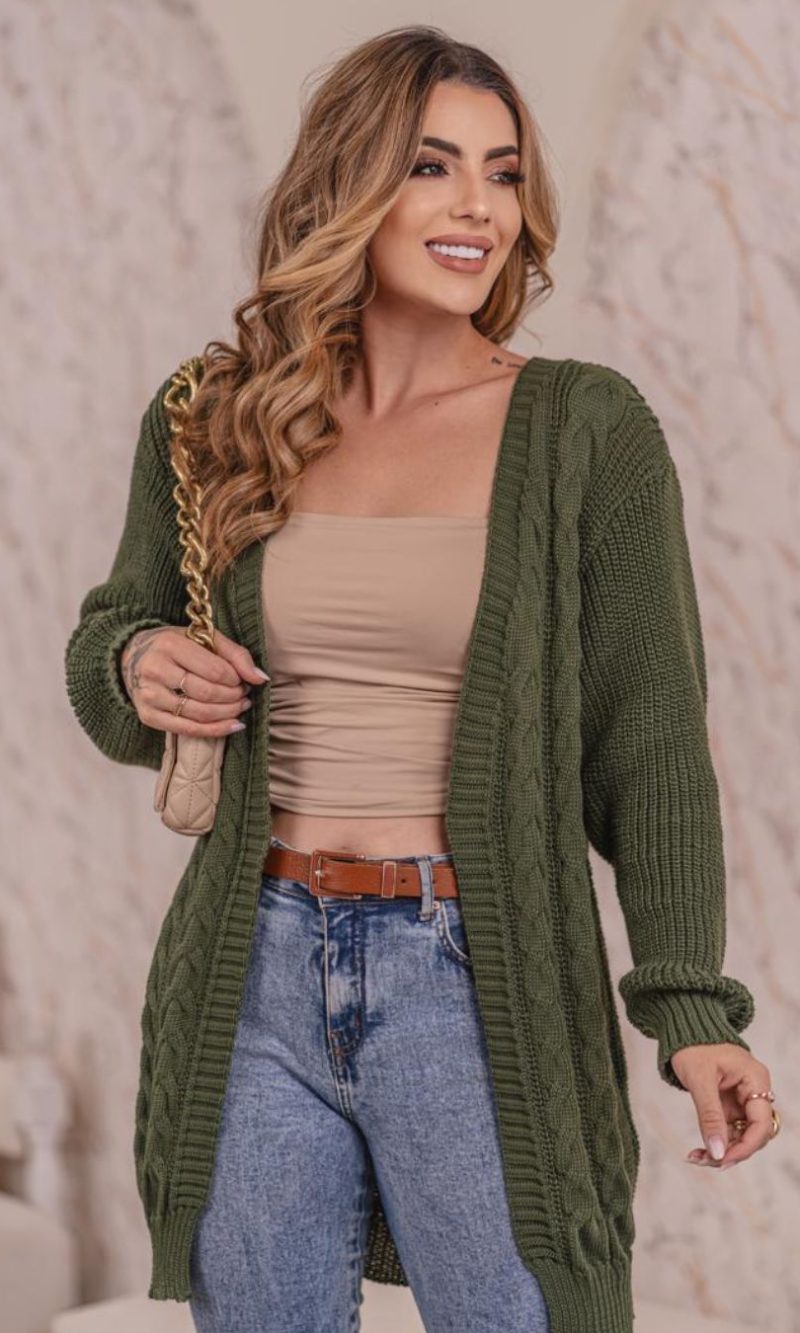 cardigan de tricô preto