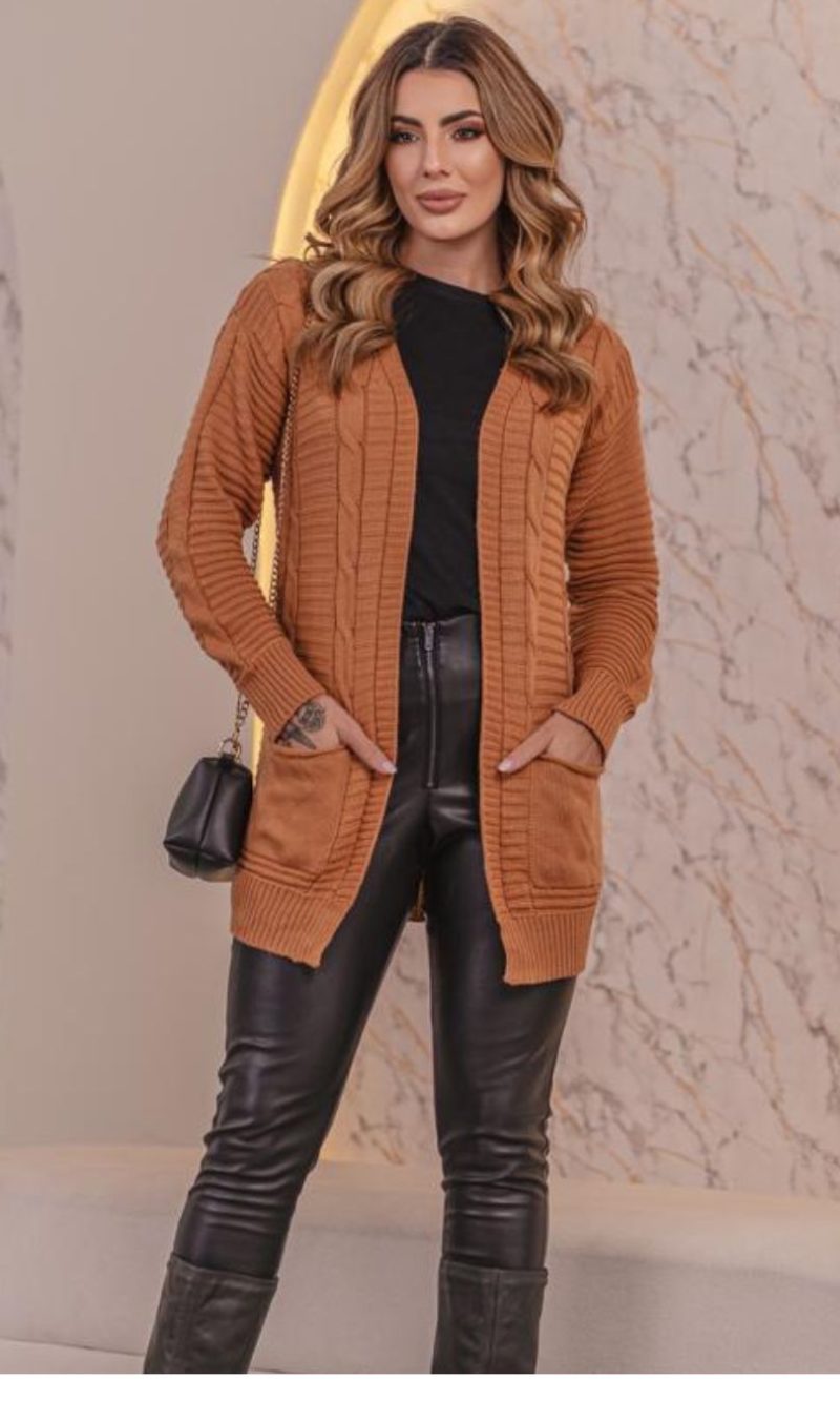 cardigan de tricô preto