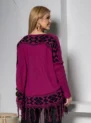 blusa poncho de tricÔ listrado