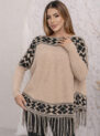 blusa poncho de tricô