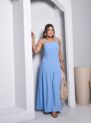 vestido longo plus azul